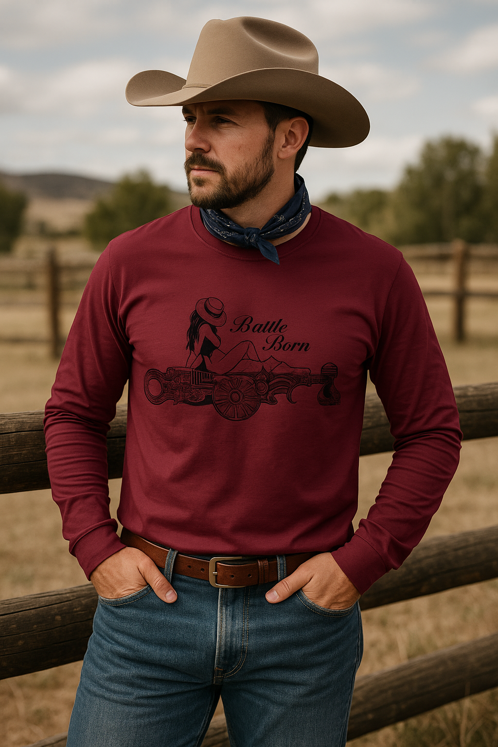 Battle born long sleeve tee - The Cat Davenport Collection
