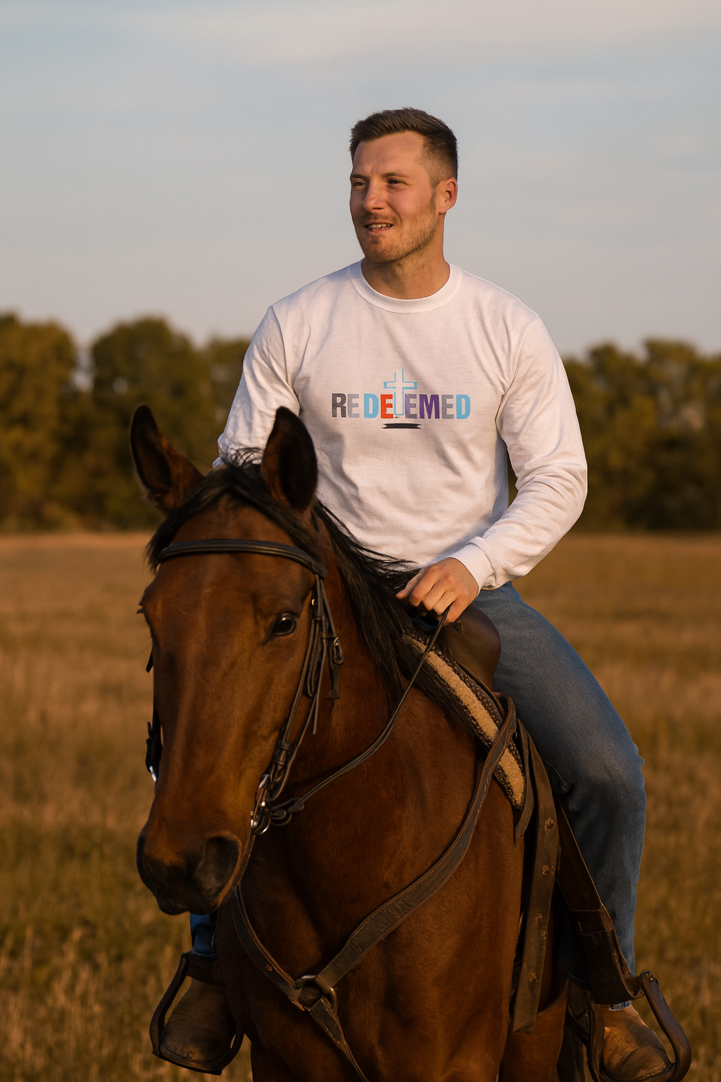 Redeemed Long Sleeve UNISEX Tee- Rust & Redemption Collection