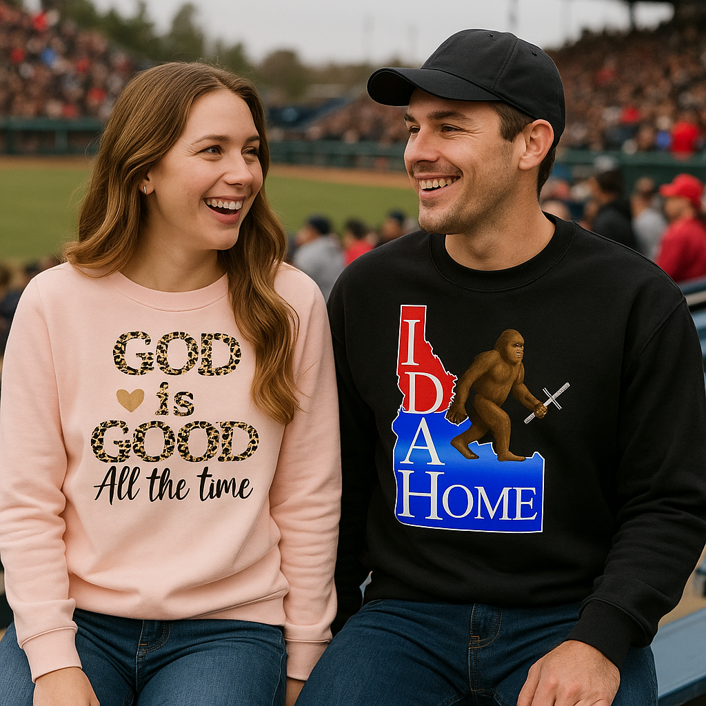 IDAhome Bigfoot Crewneck Sweatshirt Ultimate Cotton Fleece- Rust & Redemption Collection