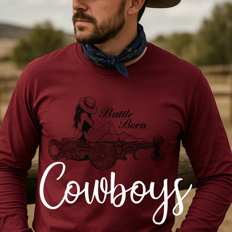 Rust and Redemption hoodie with longhorn logo, representing cowboy clothing collection”