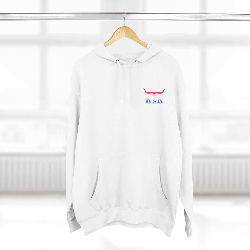 Patriotic Cross Hoodie — "Stand for the Flag, Kneel for the Cross" Fleece Pullover
