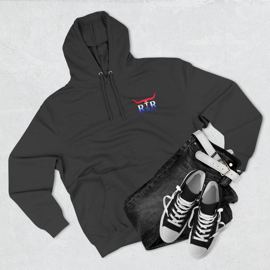 Patriotic Cross Hoodie — "Stand for the Flag, Kneel for the Cross" Fleece Pullover