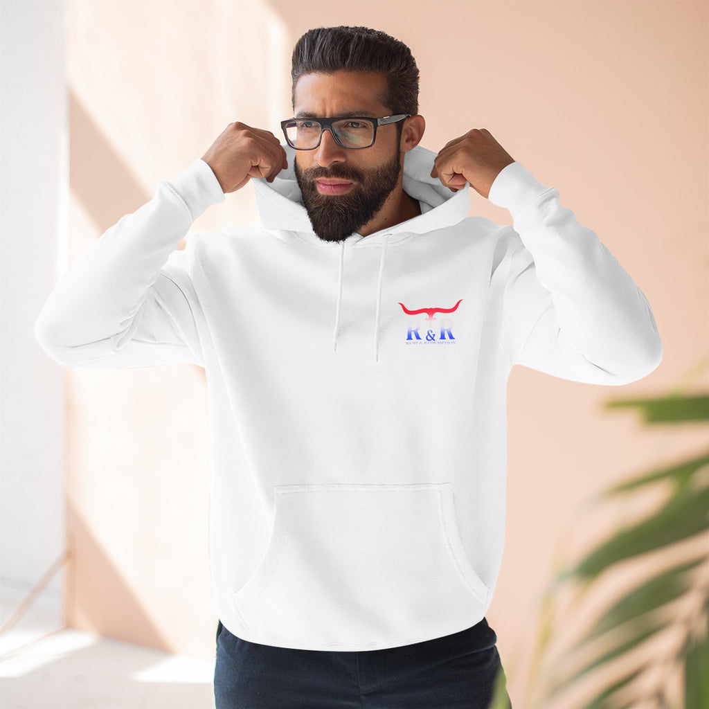 Patriotic Cross Hoodie — "Stand for the Flag, Kneel for the Cross" Fleece Pullover