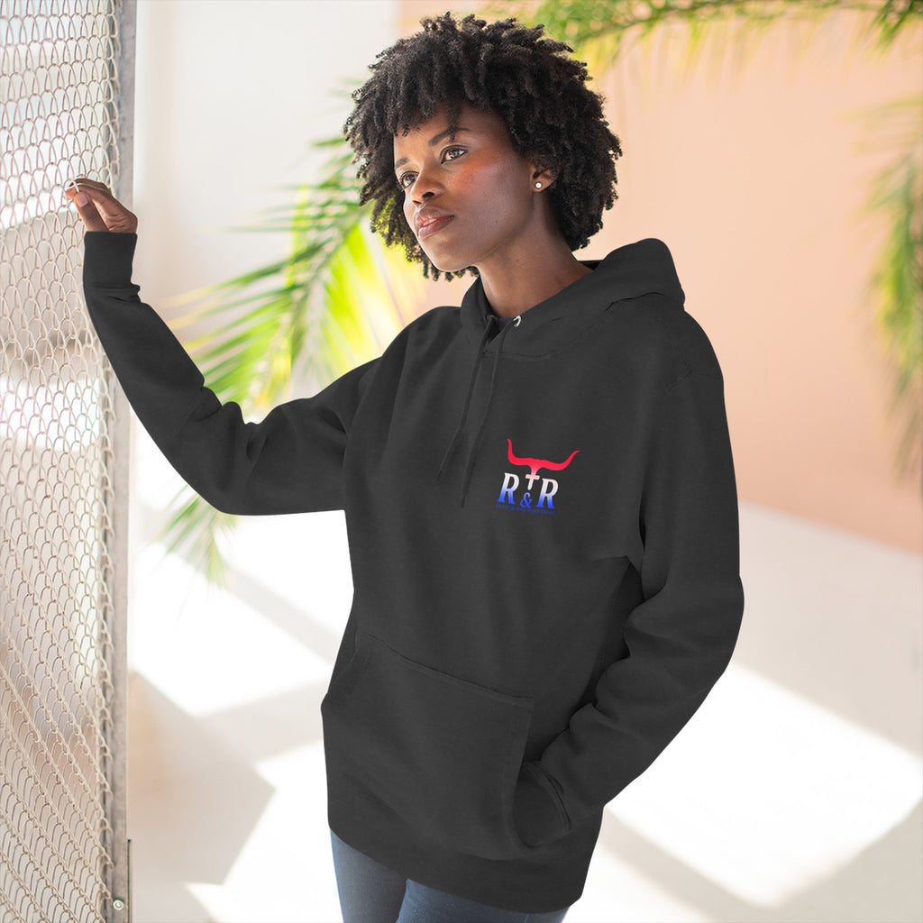 Patriotic Cross Hoodie — "Stand for the Flag, Kneel for the Cross" Fleece Pullover