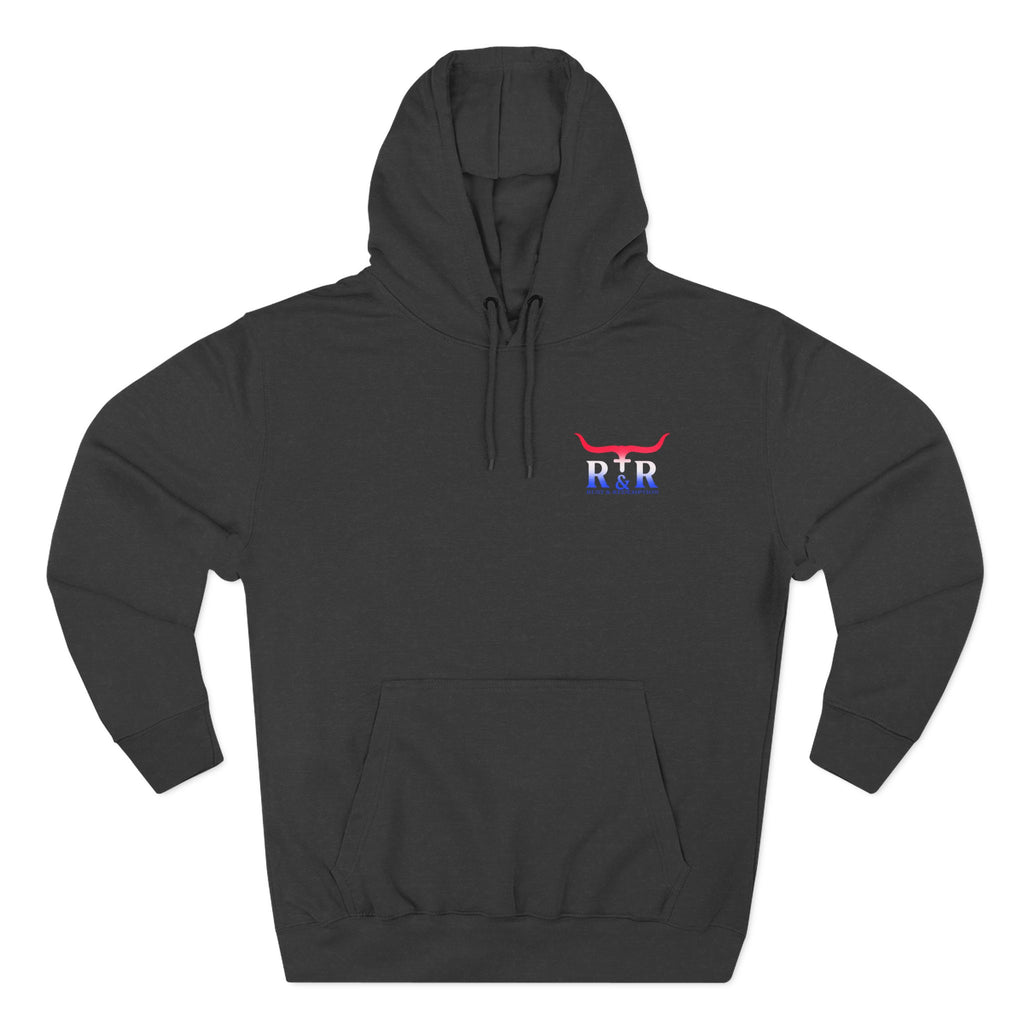 Patriotic Cross Hoodie — "Stand for the Flag, Kneel for the Cross" Fleece Pullover