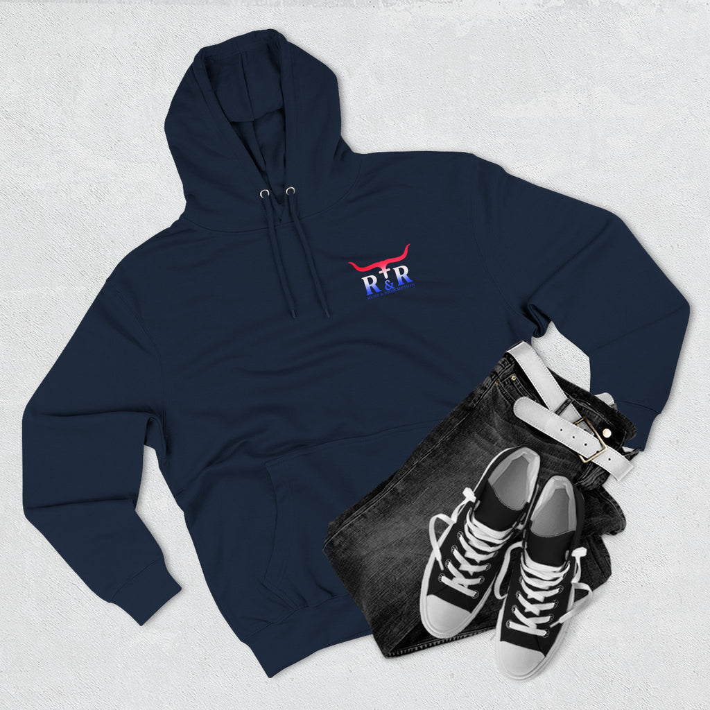 Patriotic Cross Hoodie — "Stand for the Flag, Kneel for the Cross" Fleece Pullover