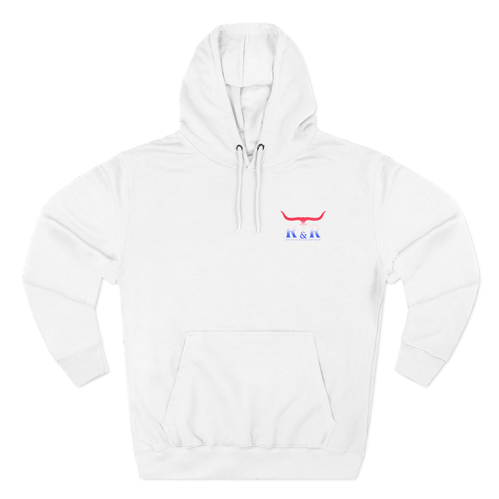 Patriotic Cross Hoodie — "Stand for the Flag, Kneel for the Cross" Fleece Pullover