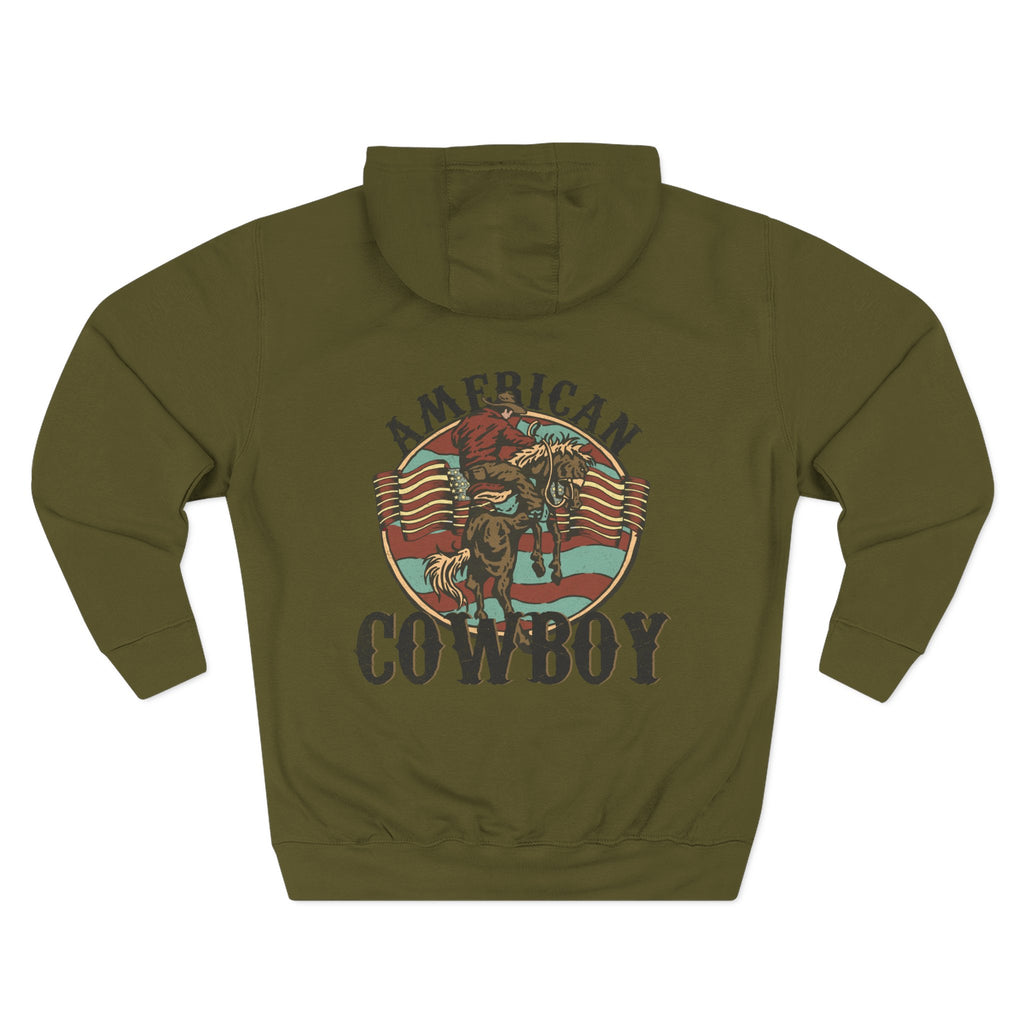 American Cowboy Hoodie – Vintage Western Unisex Hoodie | Rust & Redemption- NEW- Unisex