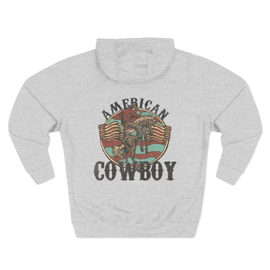 American Cowboy Hoodie – Vintage Western Unisex Hoodie | Rust & Redemption- NEW- Unisex
