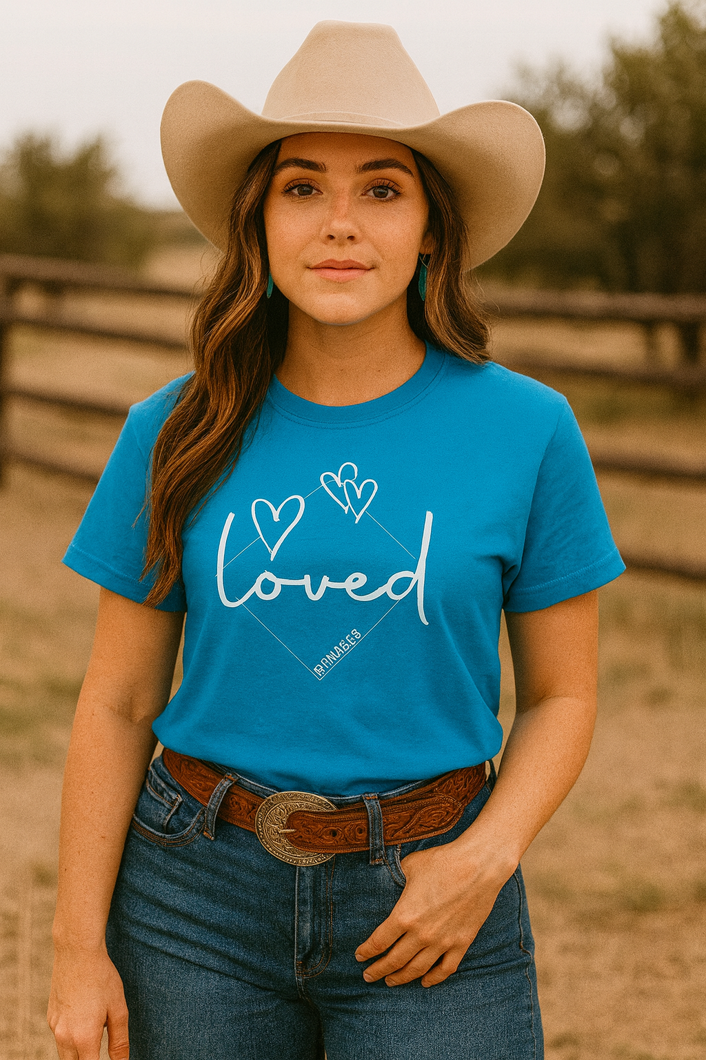 Loved Romans 5:8 Women’s Tee- Rust & Redemption Collection