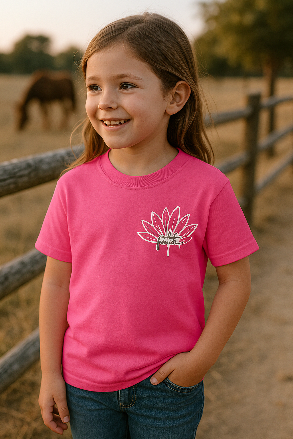 Youth Faith Flower Tee- Rust and Redemption Collection