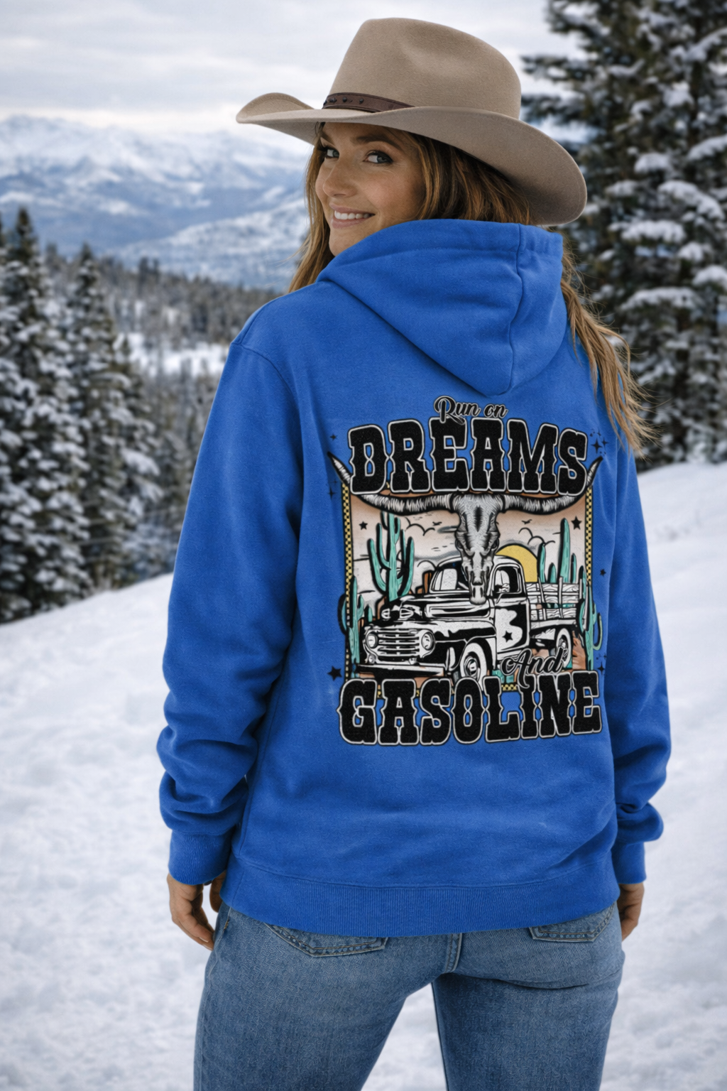 Run on Dreams and Gasoline Hoodie – Vintage Western Unisex Hoodie | Rust & Redemption - New