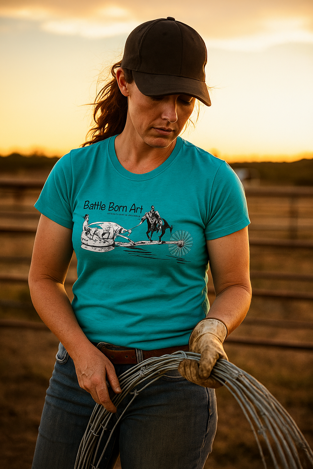 Battle Born Art by Cat Davenport – Western Ranch Life Graphic Tee