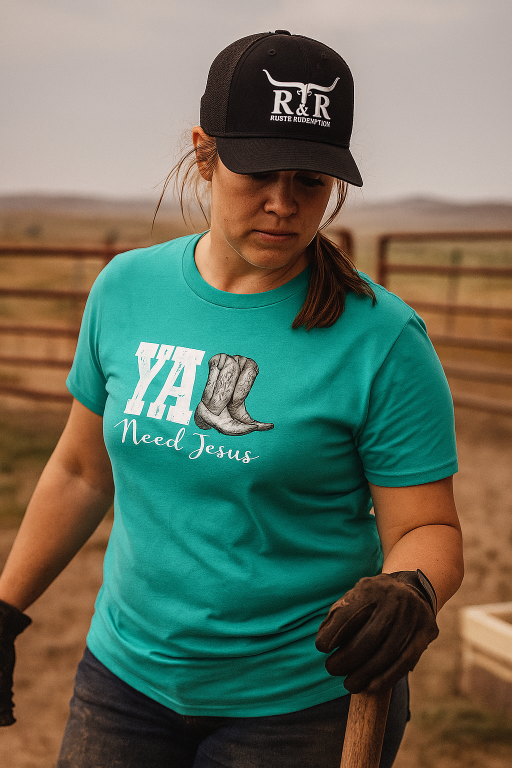 Ya’ll Need Jesus Shirt – Western Cowboy Boots Christian Tee- Rust & Redemption Collection