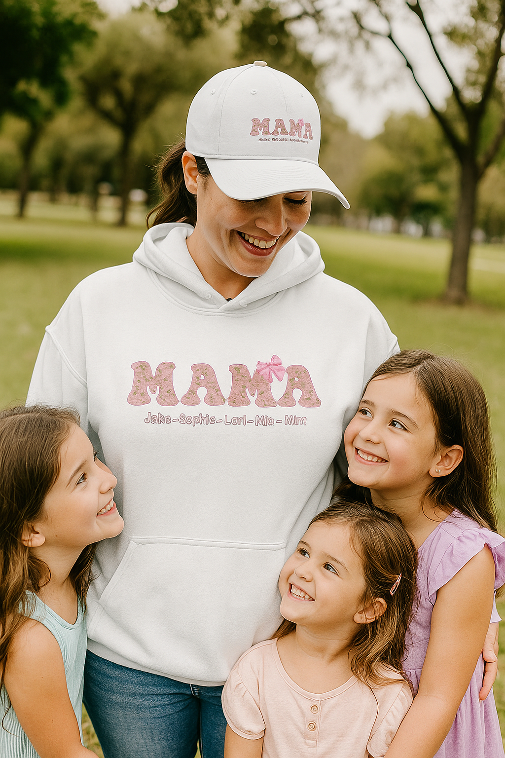 New Persoanlized mama hoodie white  - Rust & Redemption Collection