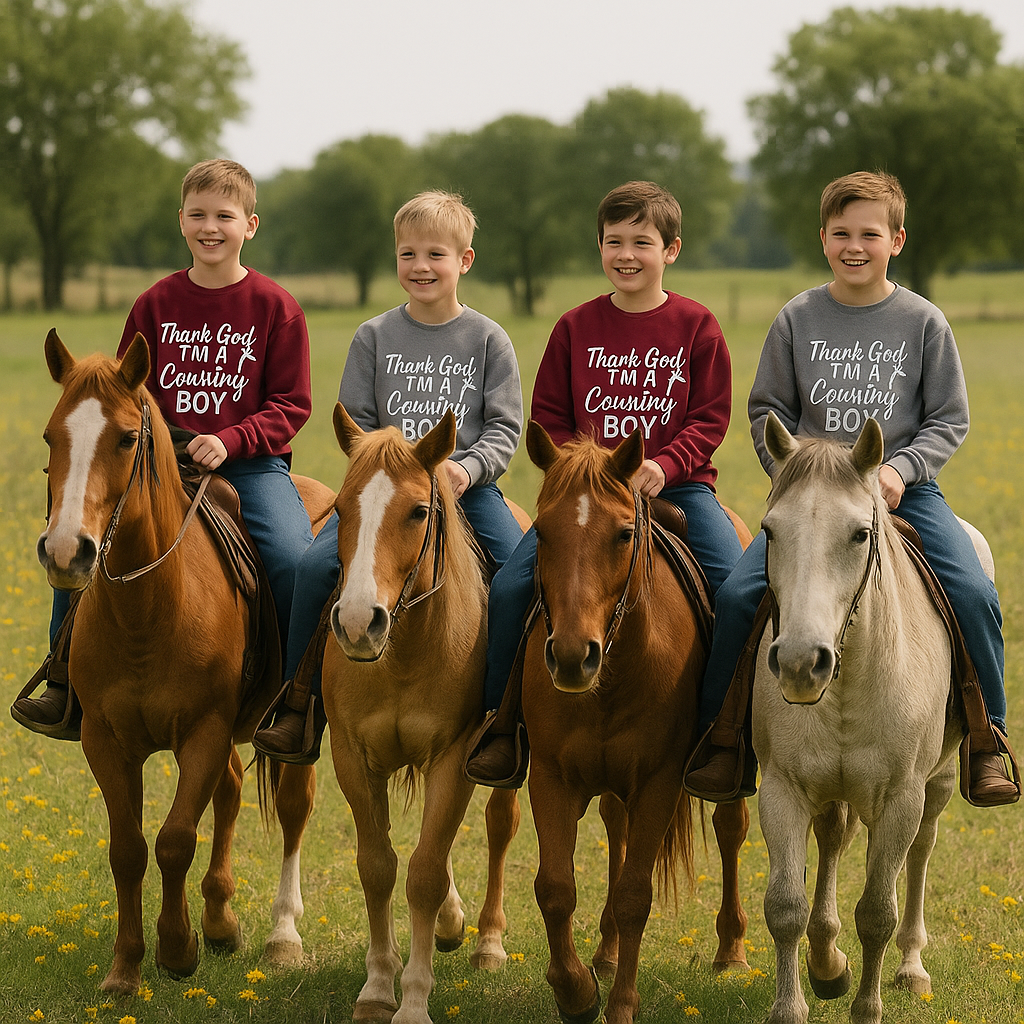 Thank God I’m a Country Boy - Kids Sweatshirt- Rust & Redemption Collection