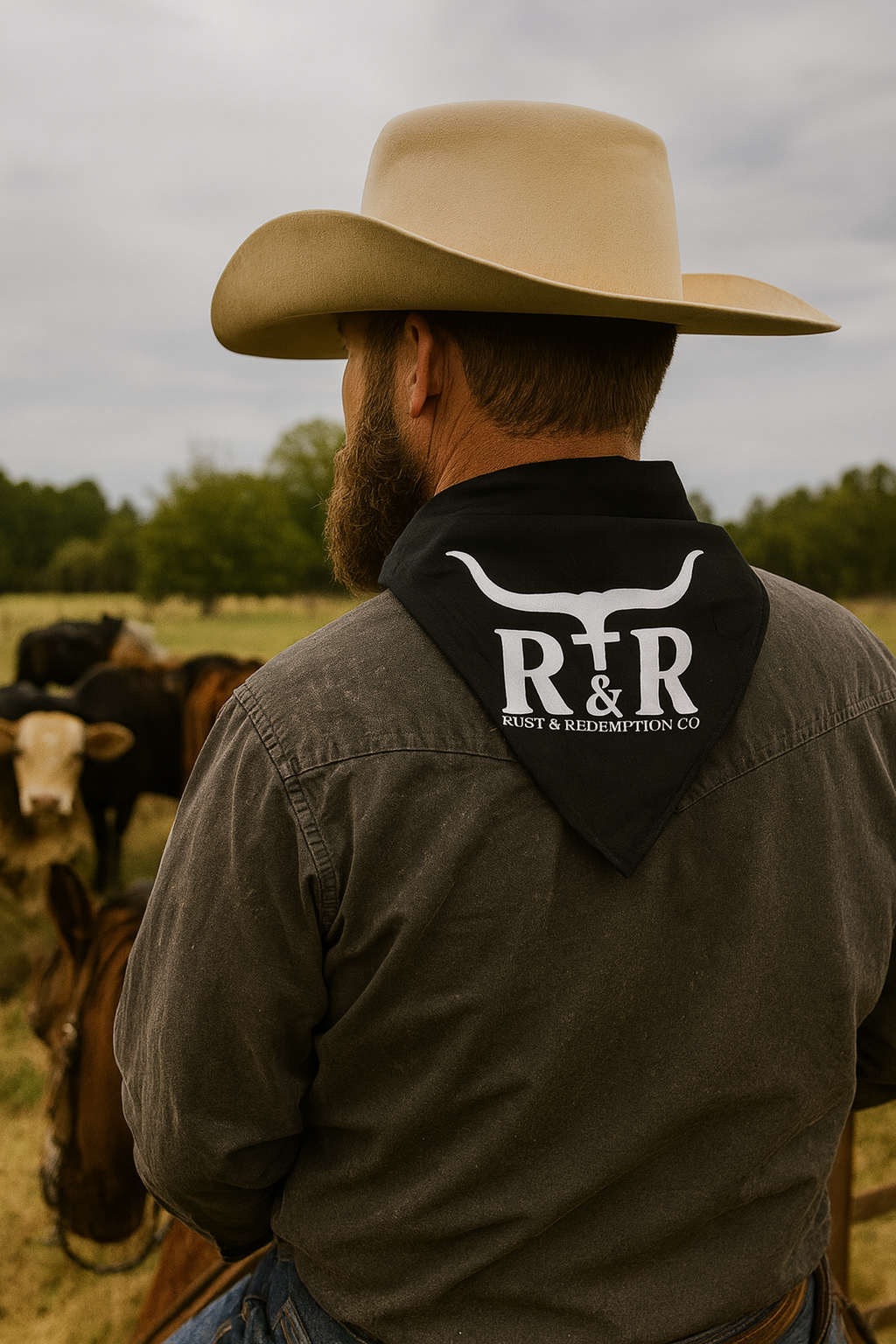 🐂 Rust & Redemption Co. Western Bandana