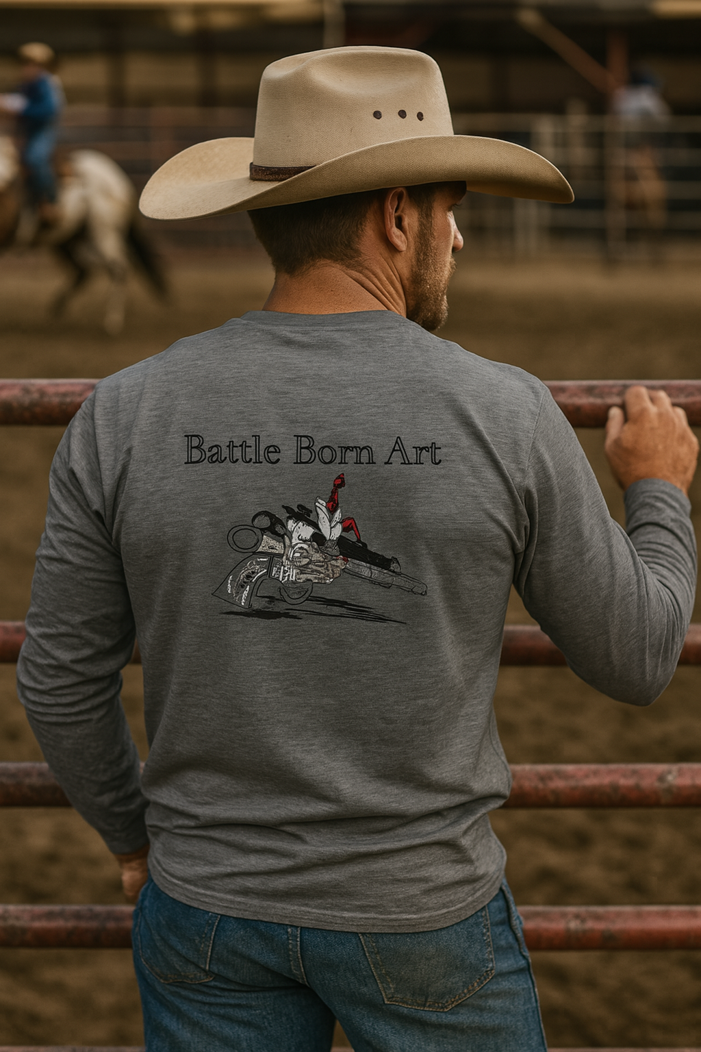 Battle Born Art Western Long Sleeve Tee – Cat Davenport Collection