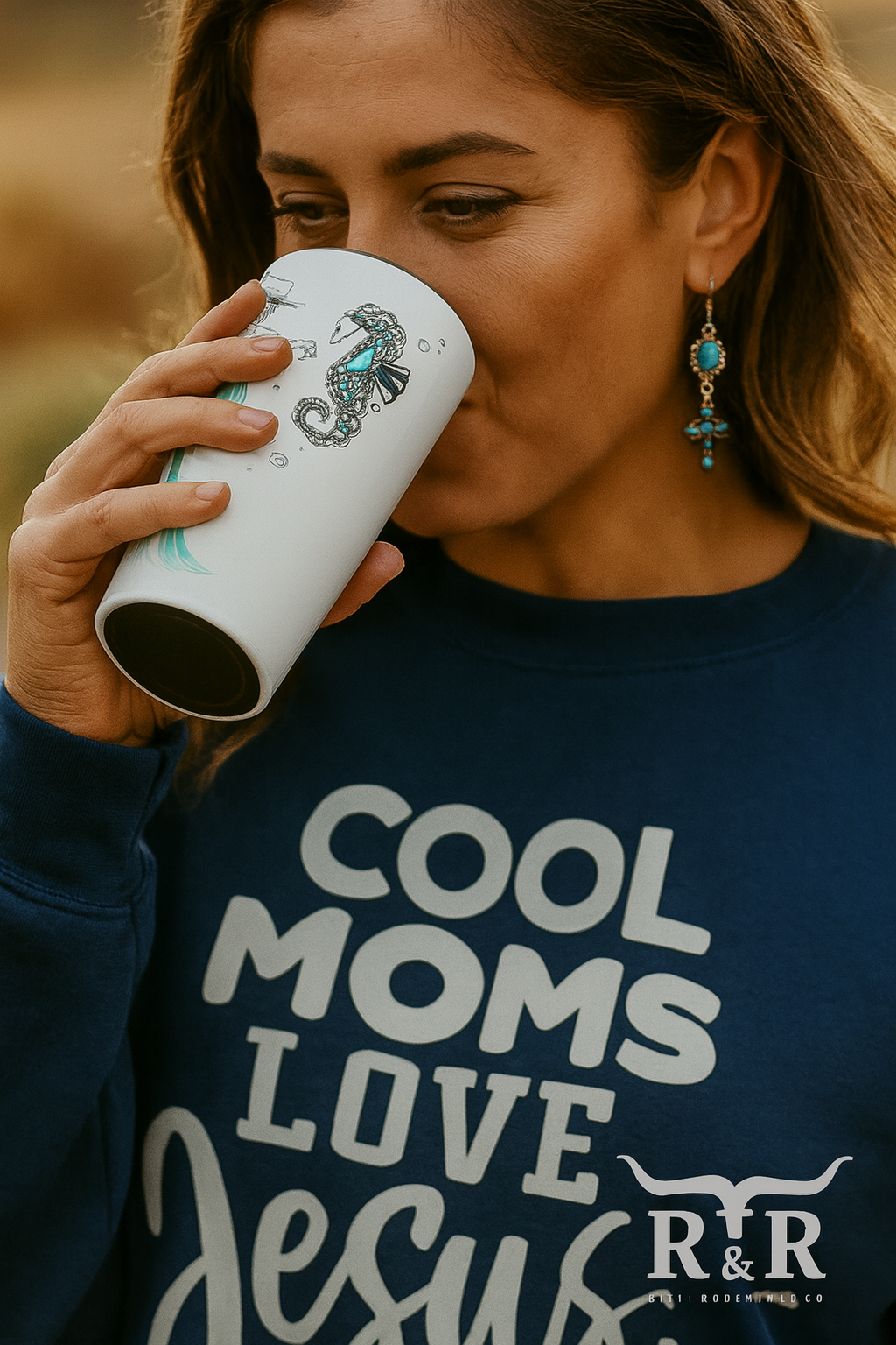 Tapered stainless steel tumbler Mermaid by Cat Davenport