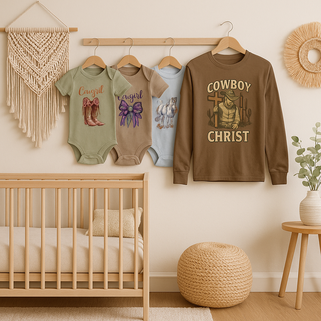 New Cowgirl In Town – Purple Aztec Bow Baby Onesie - Rust & Redemption Collection