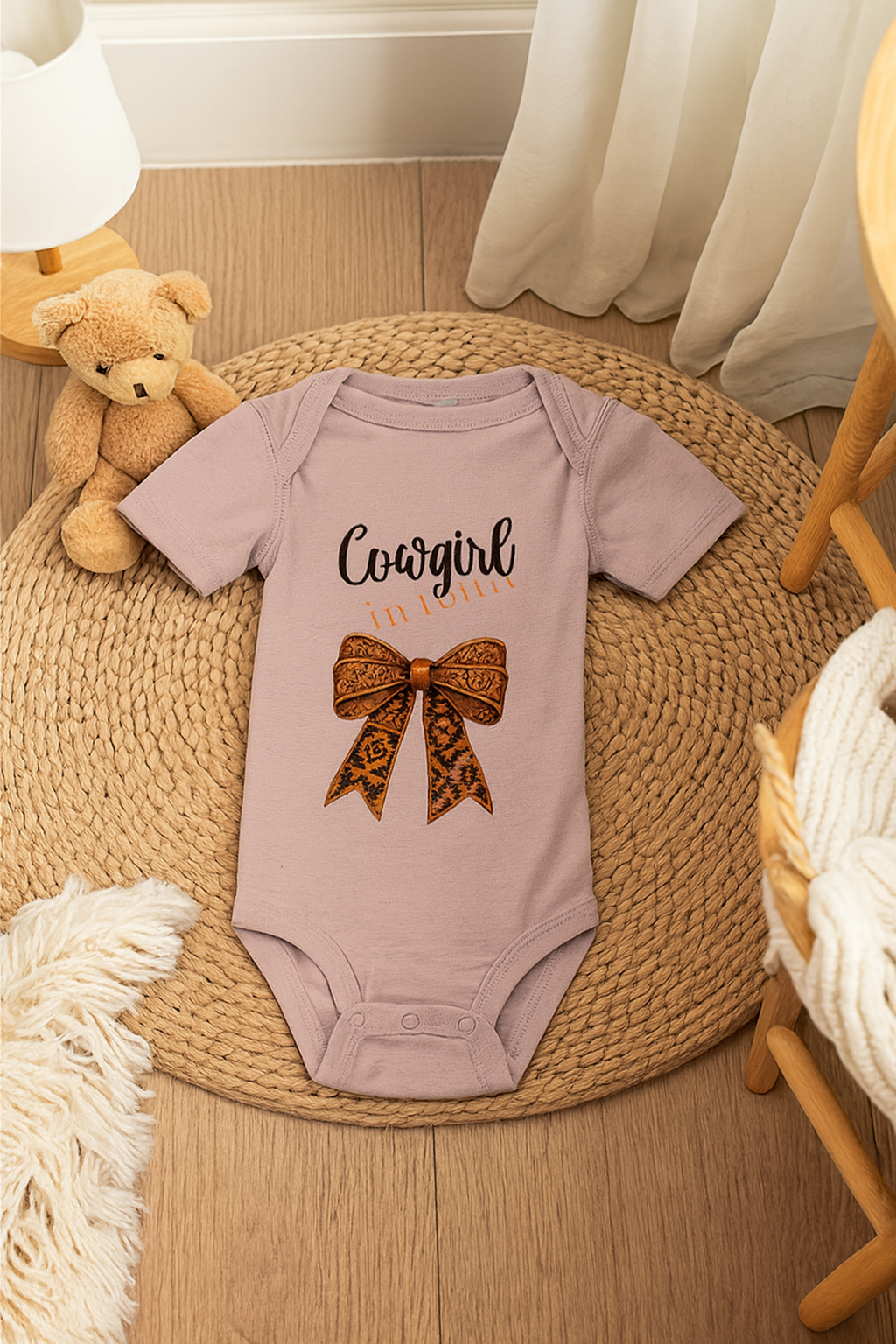 New Cowgirl In Town – Western Baby Onesie - Rust & Redemption Collection