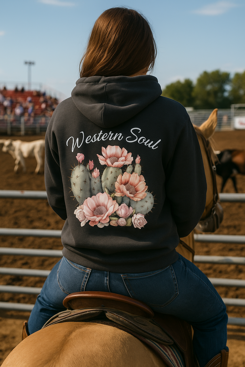 🌵 Western Soul Cactus Bloom Hoodie – Rust & Redemption Co.