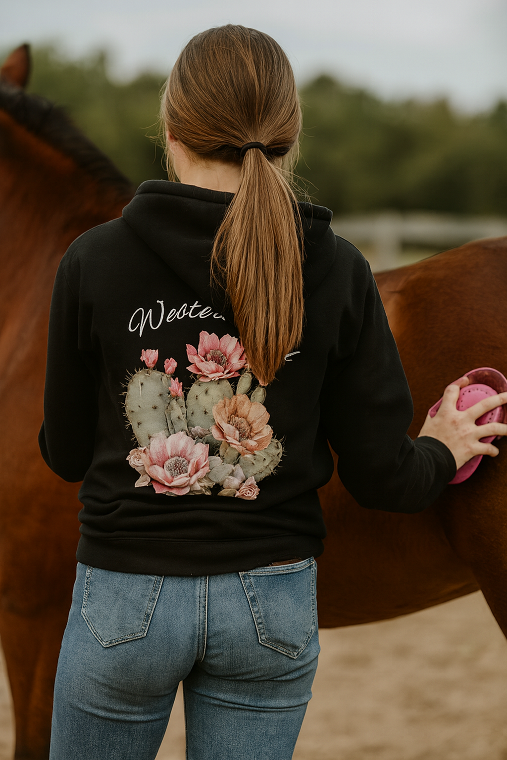 🌵 Western Soul Cactus Bloom Hoodie – Rust & Redemption Co.